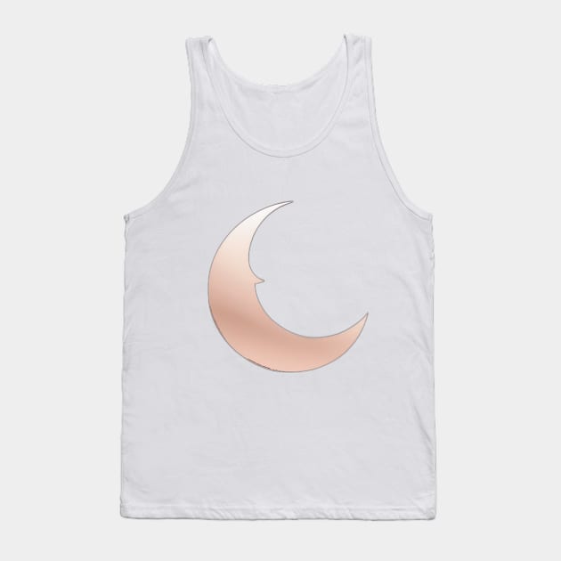 Crescent Moon Rose Gold Shadow Silhouette Anime Style Collection No. 316 Tank Top by cornelliusy